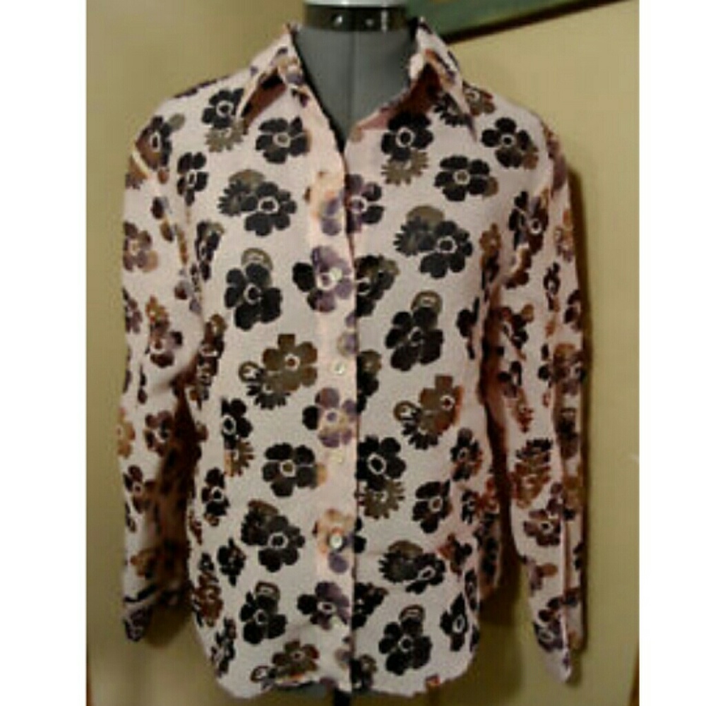 FRENCH DRESSING Button Shirt 10 Pink floral top